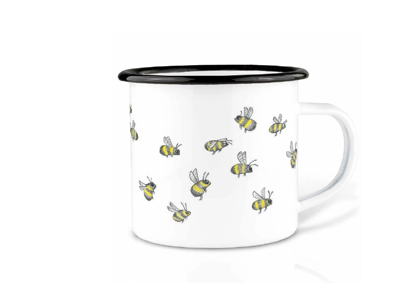 !NEU! Emaille Tasse | Bienenschwarm 300ml