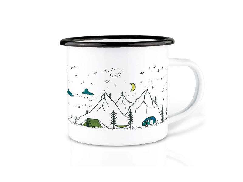 !NEU! Emailletasse | Camping 300ml